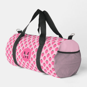 Pink Strawberries, cute customised girls Duffle Bag