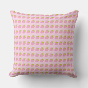 Pink Strawberries Cute Pattern Cushion