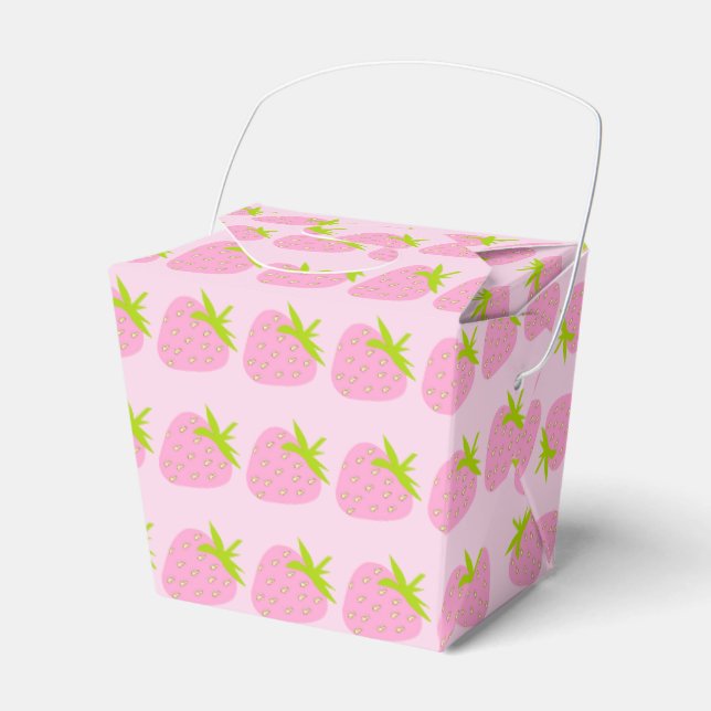 Pink Strawberries Favour Box (Front Side)