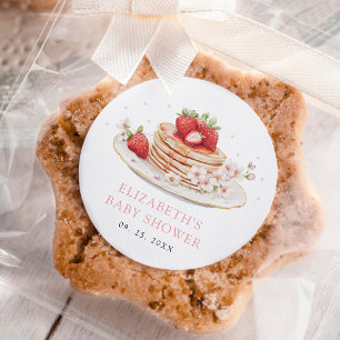 Pink Strawberry Baby Brunch  Classic Round Sticker