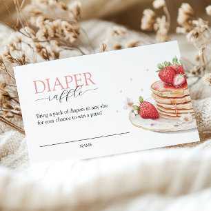 Pink Strawberry Baby Brunch Diaper Raffle Enclosure Card