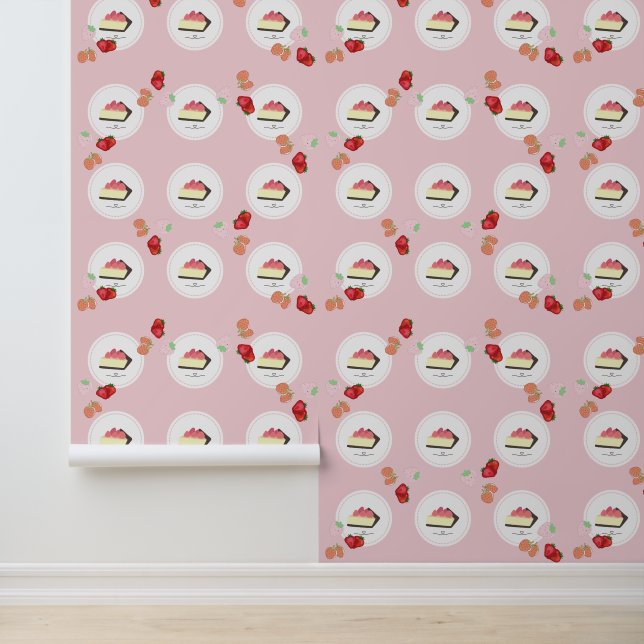 Pink Strawberry Cake  Wallpaper (Application)