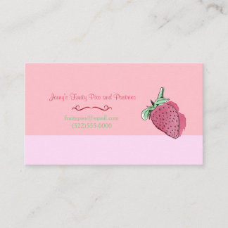 Pink Strawberry Design and Logo Business Card
