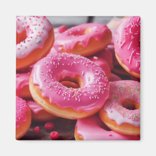 Pink Strawberry Doughnuts Magnet