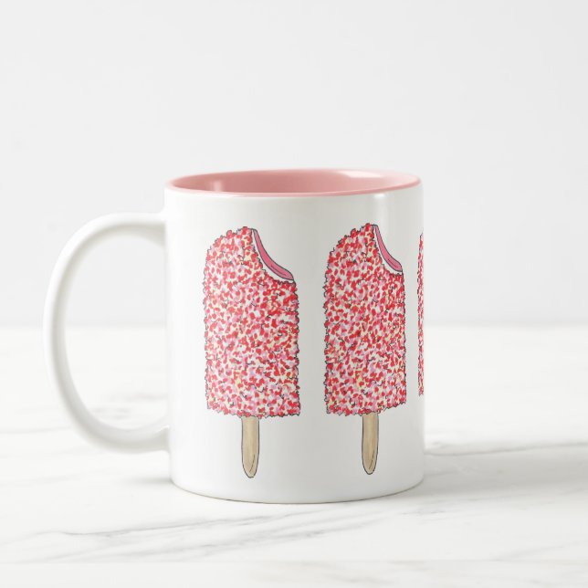 Pink Strawberry Eclair Popsicles Popsicle Mug (Left)