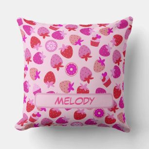 pink strawberry field summer nature fruit tropical cushion