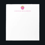 Pink Strawberry Fruit Personalised Stationery Notepad<br><div class="desc">Personalised Stationery Notepad with Cute Pink Summer Strawberry</div>