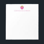 Pink Strawberry Fruit Personalised Stationery  Notepad<br><div class="desc">Personalised Stationery Notepad with Cute Pink Summer Strawberry</div>