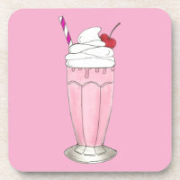 Pink Strawberry Ice Cream Shoppe Milkshake Dessert