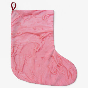 Pink Strawberry Ice Cream Texture Large Christmas Stocking