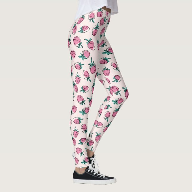 Pink strawberry pattern leggings (Right)