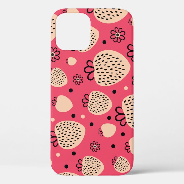 Pink strawberry pattern: seamless sweet design Case-Mate iPhone case (Back)