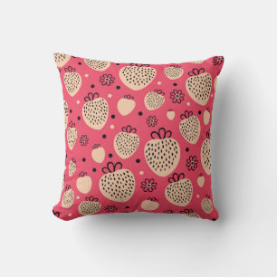Pink strawberry pattern: seamless sweet design cushion