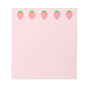 Pink Strawberry Patterns Baby Shower Summer 2025 Notepad