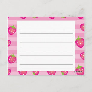 Pink Strawberry Recipe Card