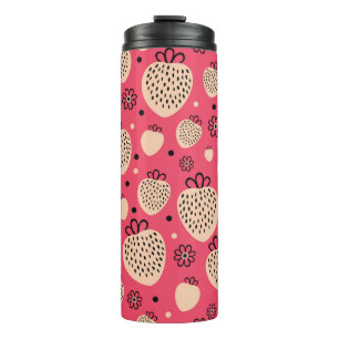 pink strawberry seamless pattern thermal tumbler