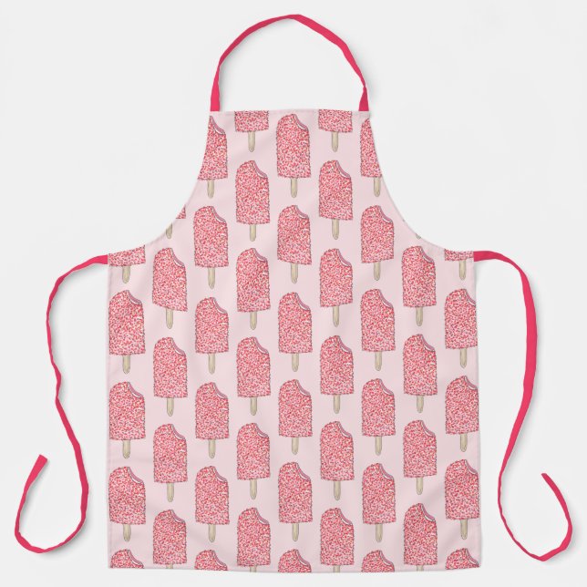 Pink Strawberry Shortcake Ice Cream Pop Popsicle Apron (Front)