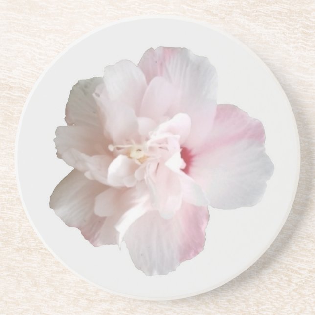 Pink Strawberry Smoothie Althea Sandstone Coaster (Front)