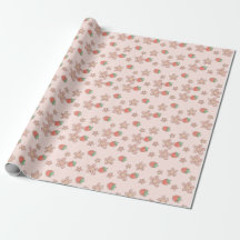 Pink Strawberry Spring theme Wrapping Paper