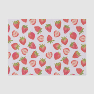 Pink Strawberry Summer Fruit Pattern Tissue Paper