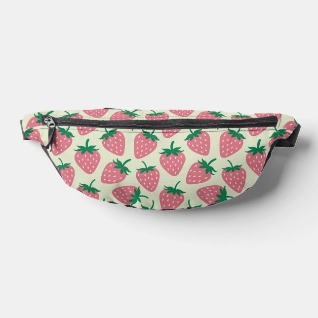 Pink Strawberry Summer Pattern Bum Bags (Lay Down)