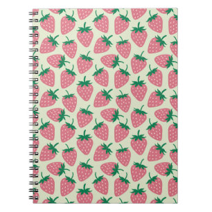 Pink Strawberry Summer Pattern Notebook