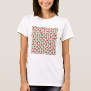 Pink Strawberry Summer Pattern T-Shirt