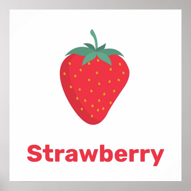 Pink strawberry with words poster (Front)