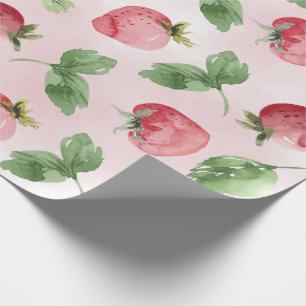 Pink Strawberry Wrapping Paper