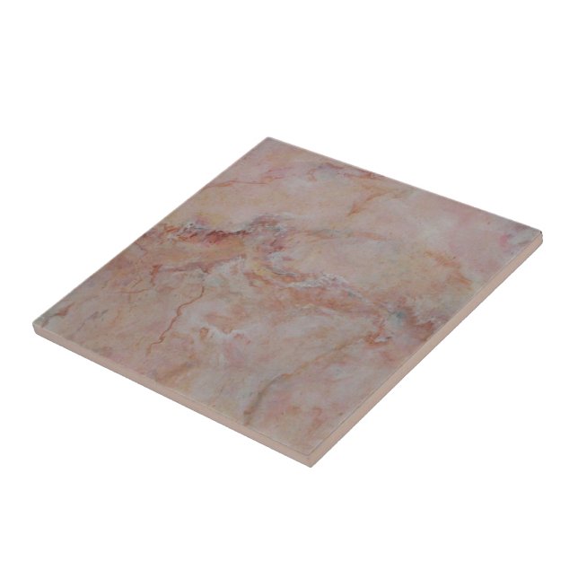 Pink striated marble stone finish ceramic tile (Side)
