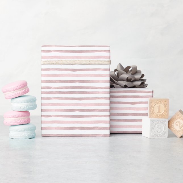 Pink Stripe Baby Shower Gift Wrap (Baby Shower)