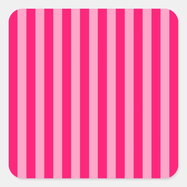 Pink Stripe Background Square Sticker (Front)