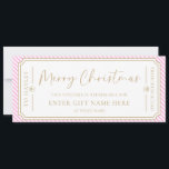 Pink Stripe Christmas Gift Voucher Card<br><div class="desc">This Christmas gift voucher design features a stripe design. The "Merry Christmas" heading is an image that cannot be edited. All of the other text is fully editable. For more advanced customisation of this design,  simply select the "Customise It" button above.</div>