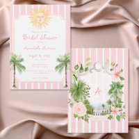 Pink Stripe Coastal Sun Palm Bridal Shower