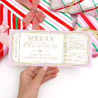 Pink Stripe Concert Ticket Gift Voucher Card