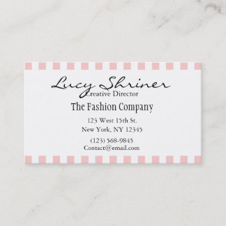 Pink Stripe Fashion Pretty Business Card