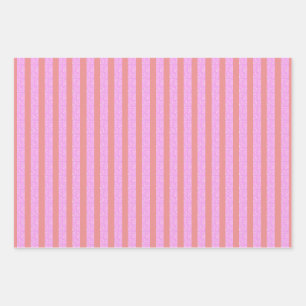 Pink Stripe Flat Sheet Gift Wrapping Paper