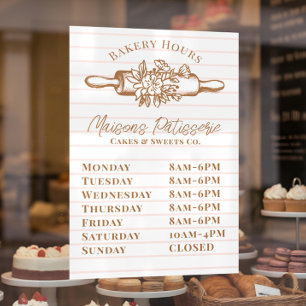 Pink Stripe Floral Rolling Pin Bakery Store Hours