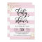 Pink Stripe Glitter Dots Baby Shower Invitation