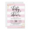 Pink Stripe Glitter Dots Baby Shower Invitation