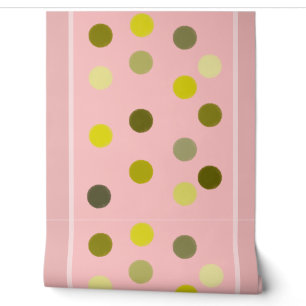 Pink stripe green dots minimalist retro wallpaper