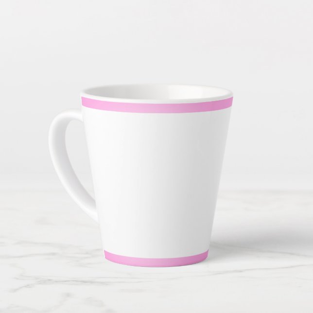 Pink Stripe Latte Mug (Left Angle)