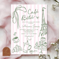 Pink Stripe Paris Cafe Bebe Baby Shower