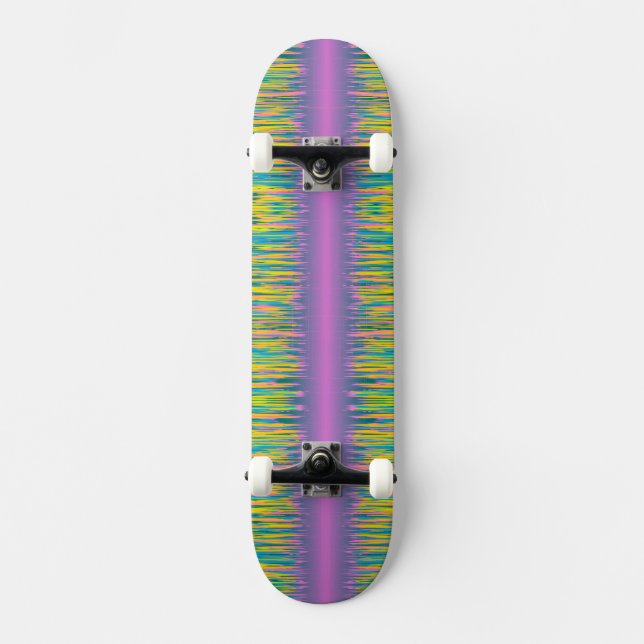 Pink stripe Pastel Paint Skateboard (Front)