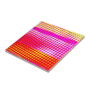 Pink Stripe Pattern Ceramic Tile