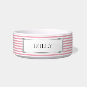 Pink Stripe   Personalised  Bowl