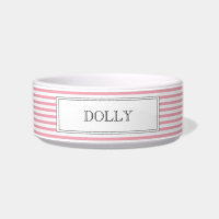 Pink Stripe | Personalised Pet Bowl