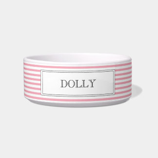 Pink Stripe | Personalised Pet Bowl