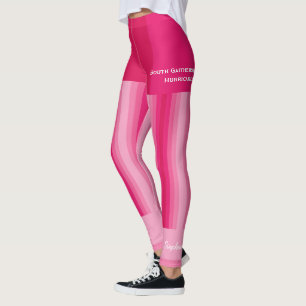 Pink Stripe Team/Club Leggings with Fake Shorts
