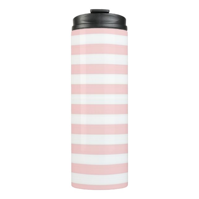 Pink Stripe Thermal Tumbler (Front)